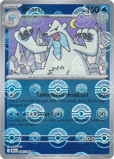 Black Bolt Beartic #26/86 Pokeball Holo